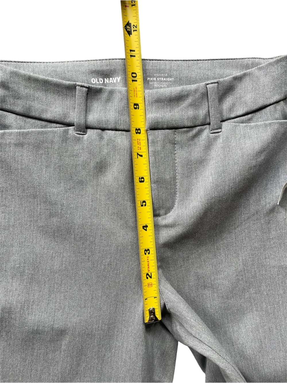 Old Navy Light Gray High Rise Straight Pixie Pants NWT Size 2 Petite - Picture 5 of 7